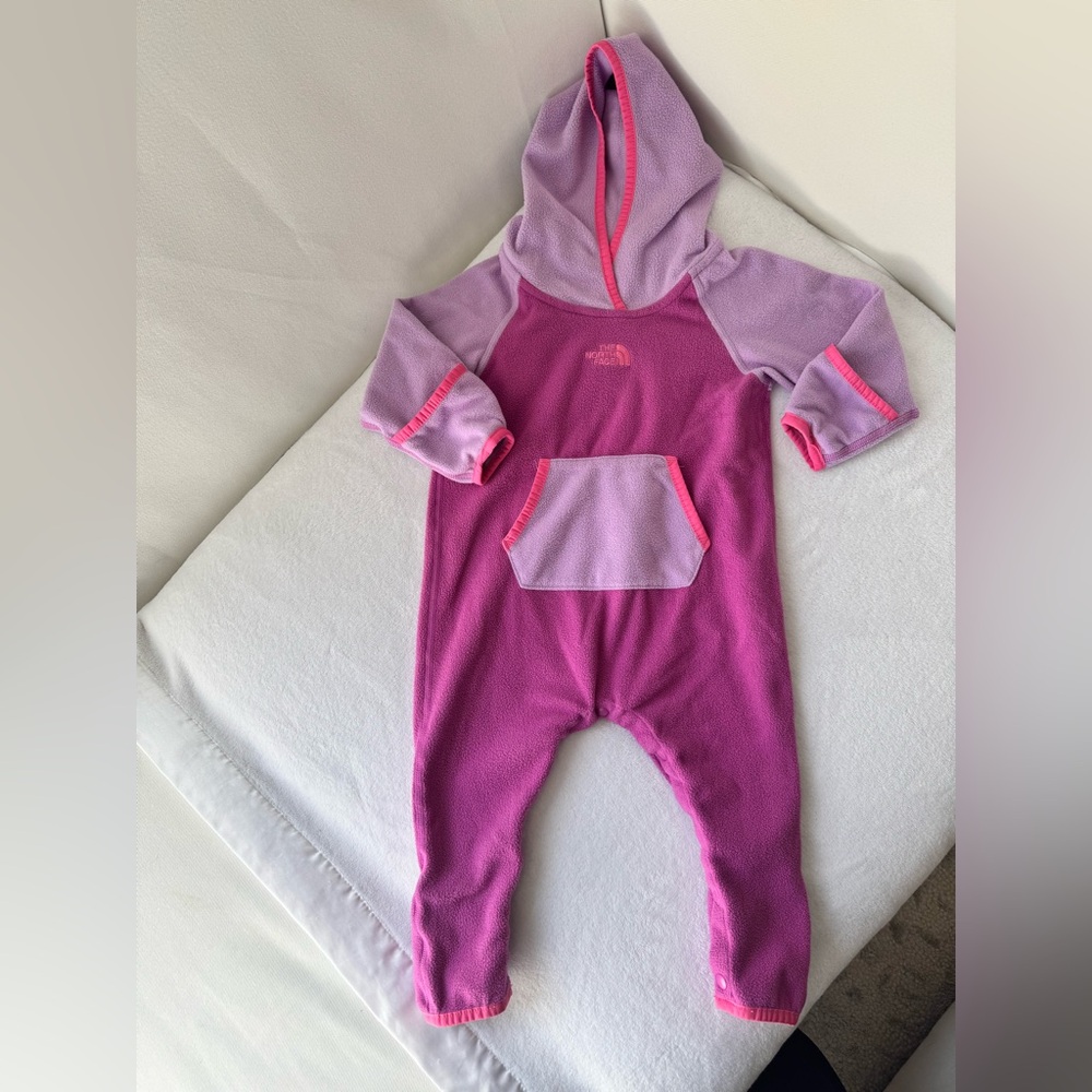 The North Face Infant Glacier Fleece One Piece 6–12M Purple Pink Fleece Bunting